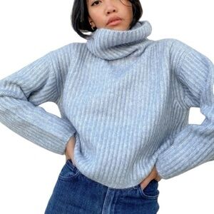 Thakoon Cropped Ribbed Turtleneck Sweater